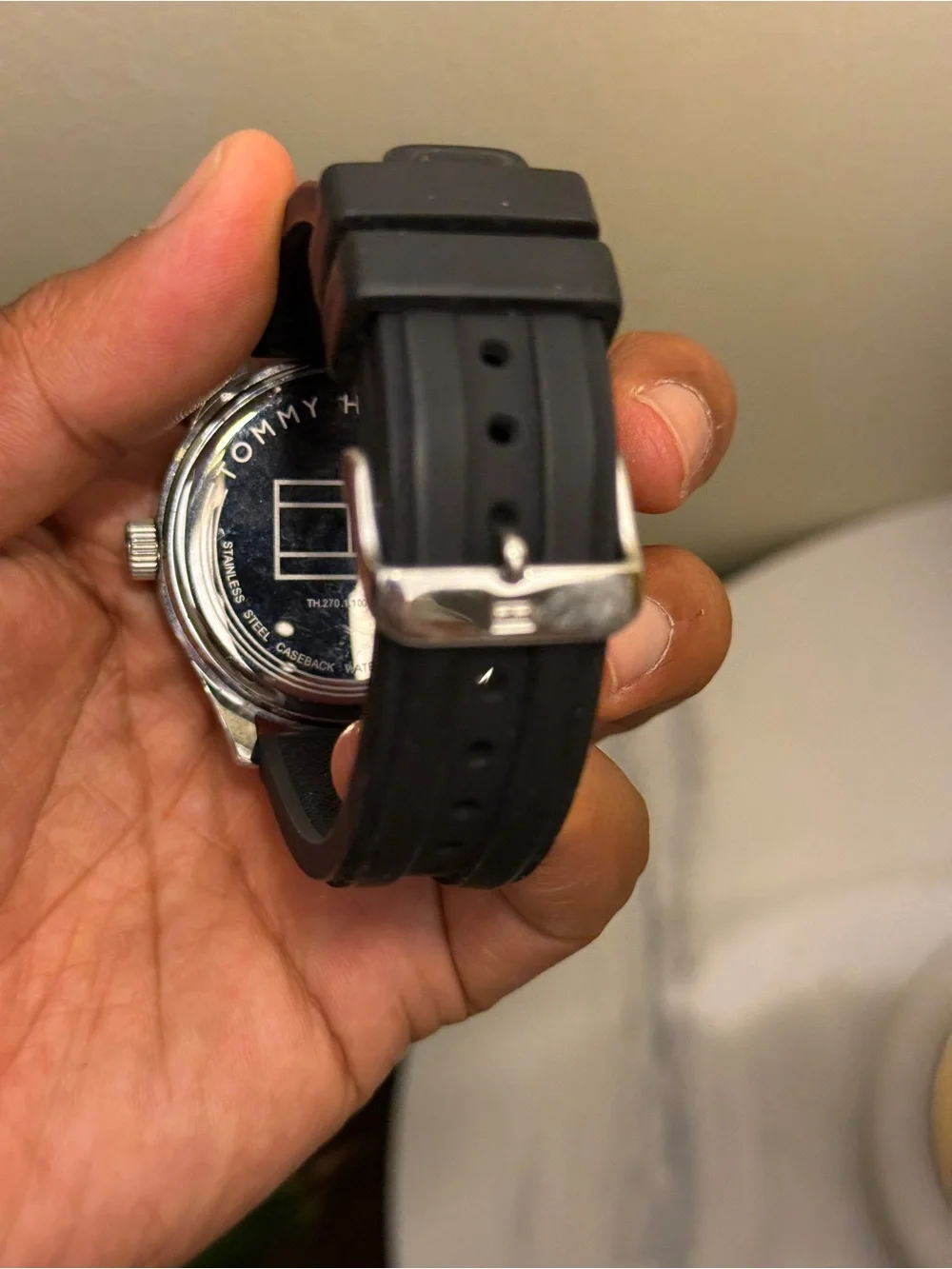 Tommy Hilfiger Black & Yellow Sport Watch men’s rubber strap